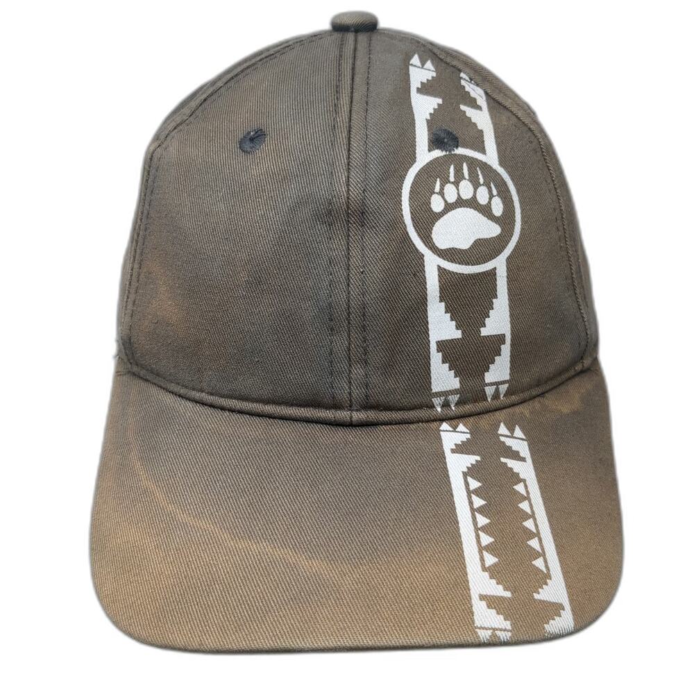 Gray Baseball Cap One Size Bear Paw Geometric Pattern Yellowstone Strapback Hat